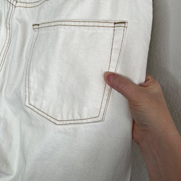 Frame Le Slouch Ecru Jeans Size 30 Eggshell White - Picture 10 of 14